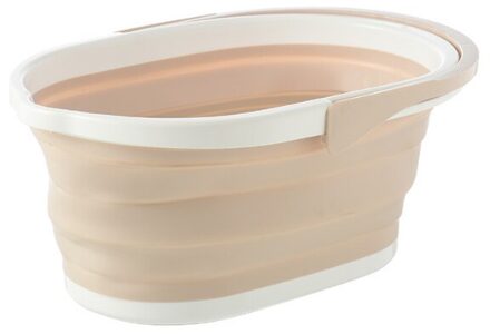 Opvouwbare Mop Emmer Opvouwbare Draagbare Wastafel Dishpan Met Handvat Voor Uk Beige