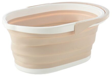 Opvouwbare Mop Emmer Opvouwbare Draagbare Wastafel Dishpan Met Handvat Vouwen Mop Emmers 3 kleur Beige
