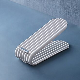 Opvouwbare Multi-layer Opslag Schoenenrek Organisator Dubbele Schoenendoos Rack Verstelbare Ruimtebesparend Bereik Schoen Opslag Plank wit