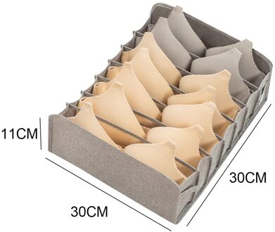 Opvouwbare Ondergoed Lade Organisatoren Opslag Verdelers Closet Organizer Opbergdoos 7/11Grids Voor Kleding Bh Sjaals Stropdassen Sokken glay groot 7 grids