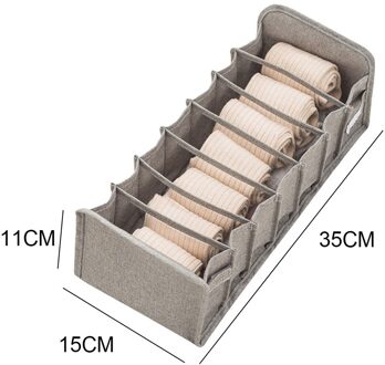 Opvouwbare Ondergoed Lade Organisatoren Opslag Verdelers Closet Organizer Opbergdoos 7/11Grids Voor Kleding Bh Sjaals Stropdassen Sokken glay klein 7 grids