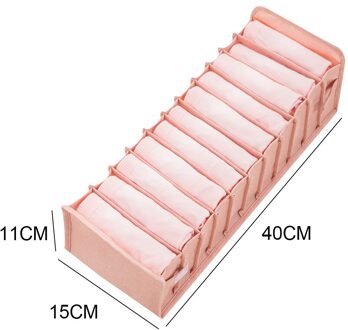 Opvouwbare Ondergoed Lade Organisatoren Opslag Verdelers Closet Organizer Opbergdoos 7/11Grids Voor Kleding Bh Sjaals Stropdassen Sokken roze 11 grids