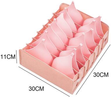 Opvouwbare Ondergoed Lade Organisatoren Opslag Verdelers Closet Organizer Opbergdoos 7/11Grids Voor Kleding Bh Sjaals Stropdassen Sokken roze groot 7 grids