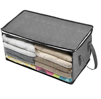 Opvouwbare Opbergtas Grote Capaciteit Vouwen Onder Bed Quilt Deken Thuis Kleding Opbergtas Stofdicht Ritssluiting Organizer grijs
