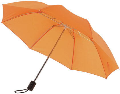 Opvouwbare paraplu - 3x - klein en compact - D85 cm - Oranje - Nylon