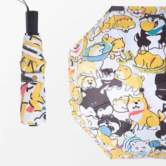 Opvouwbare Paraplu Winddicht Uv Beschermen Cartoon Hond Paraplu Voor Vrouwen Parasol Meisje Jongens Zonnige En Regenachtige Paraplu Kinderen