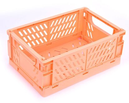Opvouwbare Plastic Opbergdoos Mand Desktop Organizer Journal Tape Diversen Opbergdoos Voor Briefpapier School oranje