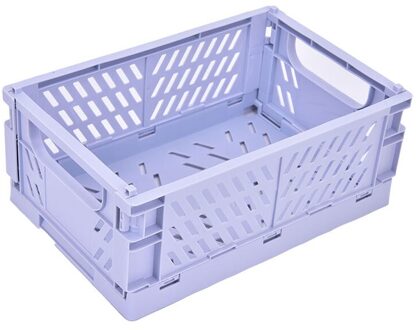 Opvouwbare Plastic Opbergdoos Mand Desktop Organizer Journal Tape Diversen Opbergdoos Voor Briefpapier School paars