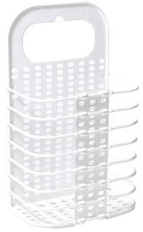 Opvouwbare Plastic Wasmand Zuignap Muur Gemonteerde Opslag Mand Badkamer Opslag En Afwerking Manden Voor Organizing wit