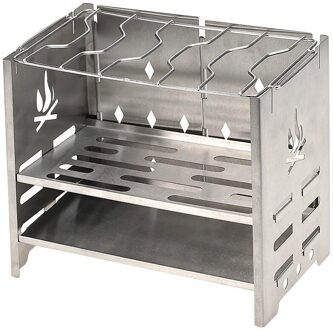 Opvouwbare Rvs Houtkachel Draagbare Outdoor Camping Kachel Picknick Bbq Grill Backpacken Kachel Barbecue Brandende Kachel