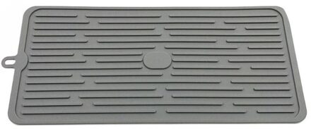 Opvouwbare Siliconen Afvoer Pad Antislip Afvoer Drogen Goot Aftappen Mat Antislip Placemat Voor Keuken Accessoires grijs