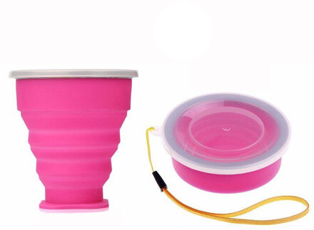Opvouwbare Siliconen Cup Draagbare Siliconen Telescopische Drinken Mok Inklapbare Koffie Cup Multifunctionele Opvouwbare Silica Mok Reizen geel