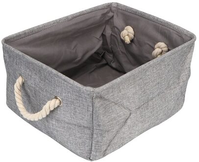 Opvouwbare Speelgoed Wasmanden Linnen Stof Doos Slaapkamer Kast Kleding Organizer Met Handvat Vouwen Opslag Mand grijs