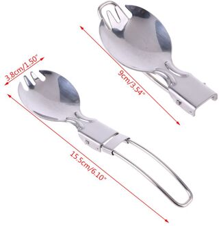 Opvouwbare Spork Vork Lepel Rvs Wandelen Camping Cook Picknick 72XF