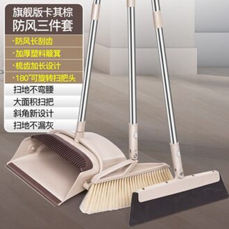 Opvouwbare Staande Bezem Set Huishouden Bezem Combinatie Bezem Stoffer Set Met Kam En Non-stick Haar Borstel Set stijl 1