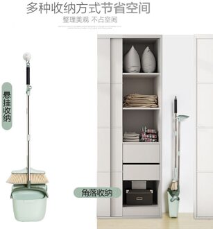 Opvouwbare Staande Bezem Set Huishouden Bezem Combinatie Bezem Stoffer Set Met Kam En Non-stick Haar Borstel Set stijl 4