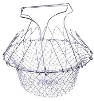 Opvouwbare Steam Rinse Strain Rvs Frituurmand Vergiet Zeef Zeef Keuken Koken Gereedschap Accessoires Cocina 304