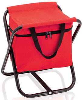 Opvouwbare stoel met koeltas rood 26 x 34 x 32 cm - Koeltas