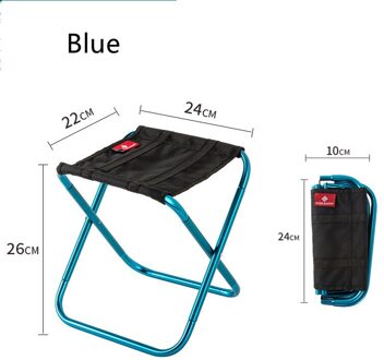 Opvouwbare Stoel Ultra Licht Gewicht Draagbare Vouwen Camping Zetel Aluminium Picknick Vissen Stoel Blauw