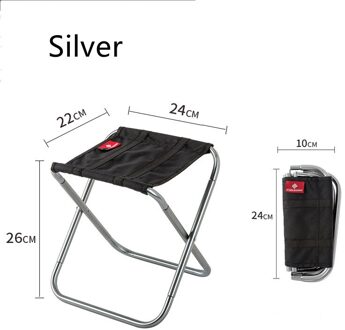 Opvouwbare Stoel Ultra Licht Gewicht Draagbare Vouwen Camping Zetel Aluminium Picknick Vissen Stoel Zilver