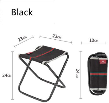 Opvouwbare Stoel Ultra Licht Gewicht Draagbare Vouwen Camping Zetel Aluminium Picknick Vissen Stoel zwart