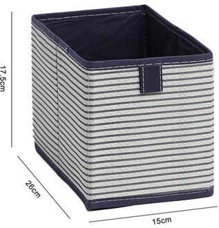 Opvouwbare Streep Kleding Ondergoed Opbergdoos Met Deksel Huishoudelijke Speelgoed Snacks Diversen Organizer Garderobe Kast Afwerking Dozen blauw stripes-M