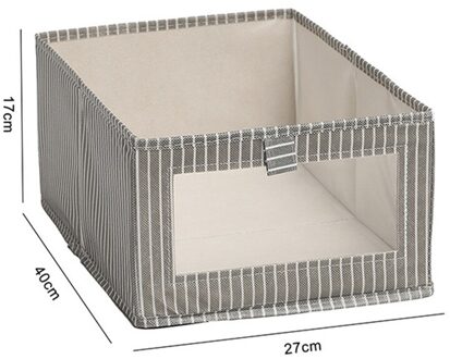 Opvouwbare Streep Kleding Ondergoed Opbergdoos Met Deksel Huishoudelijke Speelgoed Snacks Diversen Organizer Garderobe Kast Afwerking Dozen grijs stripes-L