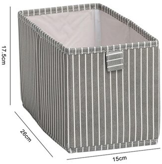 Opvouwbare Streep Kleding Ondergoed Opbergdoos Met Deksel Huishoudelijke Speelgoed Snacks Diversen Organizer Garderobe Kast Afwerking Dozen grijs stripes-M