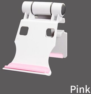 Opvouwbare Telefoon Houder Desktop Mobiele Stand Voor Tablet Mobiele Telefoon Universele Plastic Desk Stand Telefoon Smartphone Ondersteuning Beugel roze