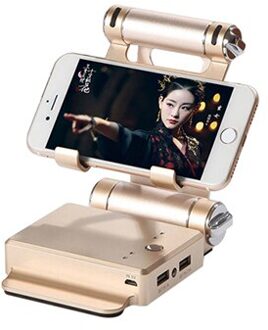 Opvouwbare Telefoon Houder Mount 10400mAh Power Bank Draagbare Oplader batterie externe Powerbank Voor iPhone Hauwei Xiaomi PoverBank goud