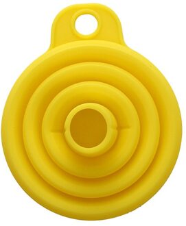 Opvouwbare Trechter Silicone Inklapbare Trechter Draagbare Trechters Voor Brandstof Hopper Inklapbare Bier/Olie Trechters Keuken Gereedschap geel