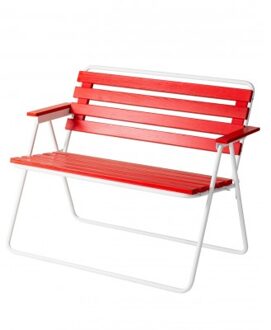 Opvouwbare Tuinbank Retro Wit/Rood Black