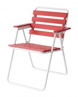 Opvouwbare Tuinstoel Retro Wit/Rood Black