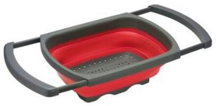 Opvouwbare Vergiet Afvoer Vouwen Manden Inklapbare Keuken Siliconen Zeef Fruit Groente Wassen Theepot Bowls Wy1107090 Rood