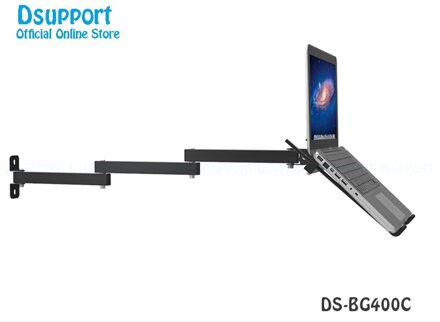 Opvouwbare Wall Mount 17-27 inch Laptop Houder Drie Armen Full Motion Laptop Koeler Intrekbare Notebook Hanger