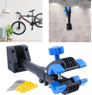 Opvouwbare Wall Mount Bike Repair Stand, Fiets Onderhoud Rack Telescopische Workstand Met Klem Garage Home Bike Opslag Hanger