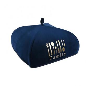 Opvouwbare Warmte Behoud Stofdicht Eettafel Voedsel Cover Tent Draagbare Duurzaam Thermische Opvouwbare Stofdicht Keuken Tool donker blauw M