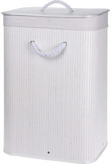 Opvouwbare Wasmand Bamboe - 40 x 30 x 60 cm Wit