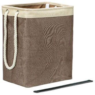 Opvouwbare Wasmand Katoen Linnen Wasmand Kan Draagbare Slaapkamer Kleren Opslag Mand bruin