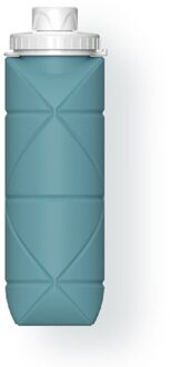 Opvouwbare Water Fles Reizen Opslag Voedsel Siliconen Plastic Pot Intrekbare Handig Folding Water Cup Met Touw eucalyptus groen