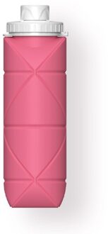 Opvouwbare Water Fles Reizen Opslag Voedsel Siliconen Plastic Pot Intrekbare Handig Folding Water Cup Met Touw roos rood
