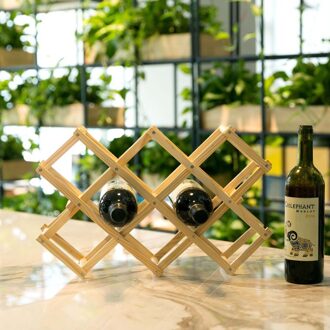 Opvouwbare Wijn Houder Houten Wijnrek Keuken Opslag Plank Rek 10 Drinkfleshouders Restaurant Bar Display Plank
