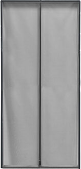Opzet deurhor met frame - magnetische sluiting - grijs - 100 x 220 cm - vliegengordijn