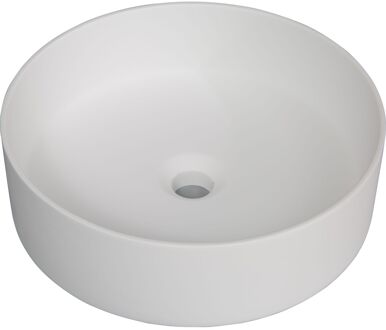 Opzet Waskom Cavone Ø38cm | Solid Surface | Mat Wit | Rond