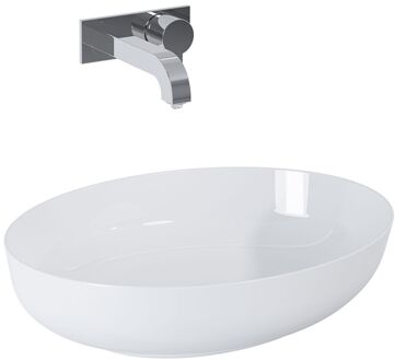 Opzet Waskom Rika 52x40cm | Keramiek Wit | Ovaal