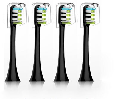 Opzetborstels Voor Soocas X3 X5 V1 X3U Zachte Haren 4 Stuks Elektrische Tandenborstel Dupont Bristle Verzegelde Verpakt 4 zwart