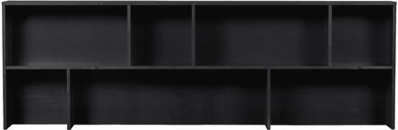 Opzetkast Gravure New Grenen Zwart - - Breedte: 200.00 cm