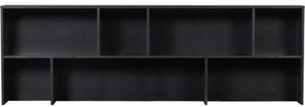 Opzetkast Gravure New Grenen Zwart - - Breedte: 200.00 cm