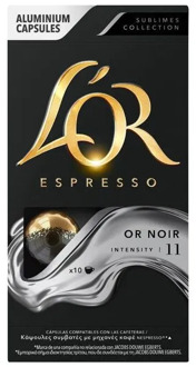 OR NOIR, L 'OR espresso 10 capsules compatible with Nespresso