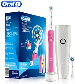 Oral B D20524 Pro2000 3D Sonic-Rotation Smart Electric Toothbrush Visible Pressure Sensor Inductive Charging 2 Features
